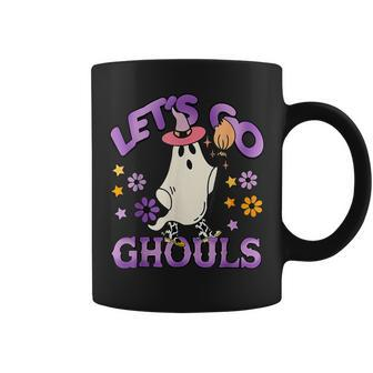 Lets Go Ghouls Groovy Halloween Essential Ghost Gift Coffee Mug - Thegiftio UK