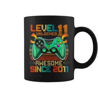 Level 11 Unlocked Awesome Since 2011 11Th Birthday Gaming Coffee Mug - Seseable