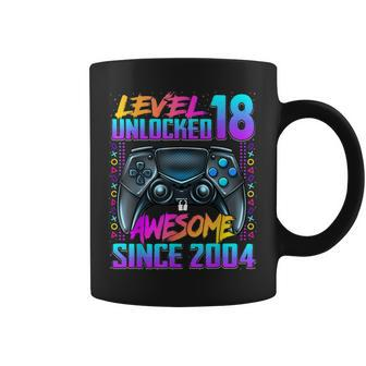 Level 18 Unlocked Awesome Since 2004 18Th Birthday Gaming Coffee Mug - Seseable