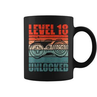 Level 18 Unlocked - Video Gamer Boy 18Th Birthday Gaming Coffee Mug - Seseable