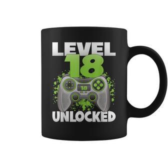 Level 18 Unlocked Video Gaming 18Th Birthday 2004 Gamer Game Coffee Mug - Seseable