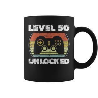 Level 50 Unlocked Funny Video Gamer 50Th Birthday Coffee Mug - Seseable