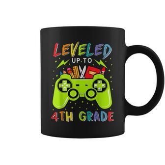 Leveled Up To 4Th Grade Gamer Back To School First Day Boys Coffee Mug - Seseable