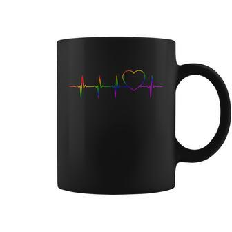 Lgbt Heartbeat Gift For Proud Gays And Lesbians Cute Gift Graphic Design Printed Casual Daily Basic Coffee Mug - Thegiftio UK