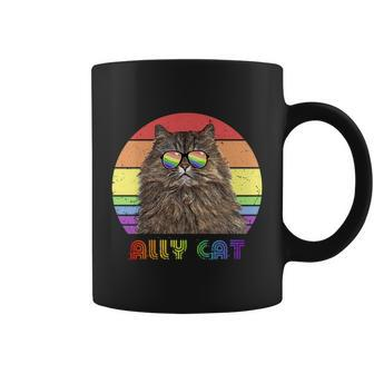 Lgbtq Ally Cat Rainbow Gay Pride Flag Lgbt Cool Gift Coffee Mug - Monsterry