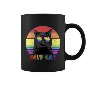 Lgbtq Ally Cat Rainbow Gay Pride Flag Lgbt Gift V3 Coffee Mug - Monsterry