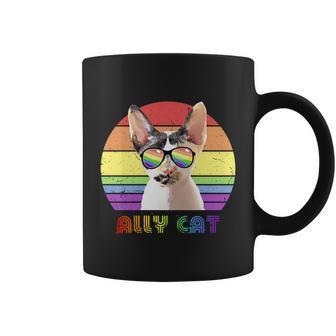 Lgbtq Ally Cat Rainbow Gay Pride Flag Lgbt Gift V9 Coffee Mug - Monsterry