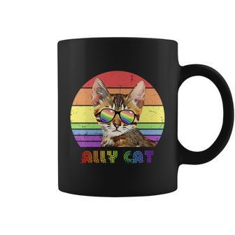 Lgbtq Ally Cat Rainbow Gay Pride Flag Lgbt Meaningful Gift Coffee Mug - Monsterry