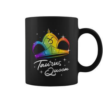 Lgbtq Taurus Queen Zodiac With Rainbow Flag Gay Pride Crown Gift Graphic Design Printed Casual Daily Basic Coffee Mug - Thegiftio UK