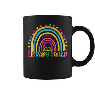 Library Squad Rainbow Teacher Librarian Bookworm Book Lover Coffee Mug - Thegiftio UK