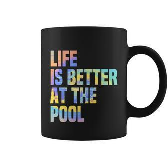 Life Is Better At The Pool Beach Summer Vacation Vintage Gift Graphic Design Printed Casual Daily Basic Coffee Mug - Thegiftio UK