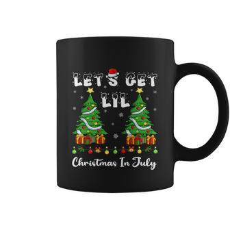Lights Xmas Tree Lets Get Lit Christmas In July Gift Coffee Mug - Monsterry