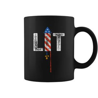 Lit 4Th Of July Patriotic American Fireworks Usa Fourth Cute Gift Coffee Mug - Monsterry
