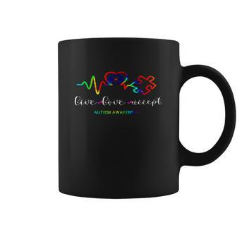 Live Love Accept Autism Awareness Coffee Mug - Monsterry