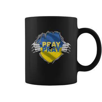 Love And Pray Support For Ukraine Ukrainian Flag Gift Coffee Mug - Monsterry DE