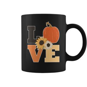 Love Autumn Floral Pumpkin Fall Season Graphic Design Printed Casual Daily Basic Coffee Mug