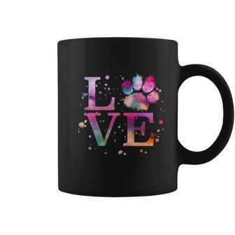 Love Dog Paw Print Colorful National Animal Shelter Week Gift Coffee Mug - Monsterry