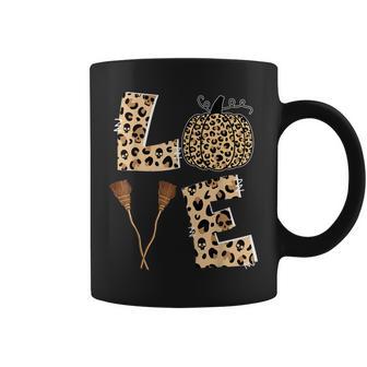 Love Halloween Cute Ghost Leopard Pumpkin Candies Lovers Coffee Mug - Seseable