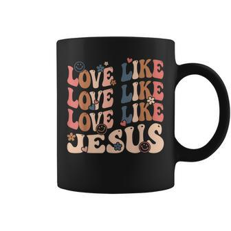 Love Like Jesus Religious God Christian Words On Back V2 Coffee Mug - Thegiftio UK