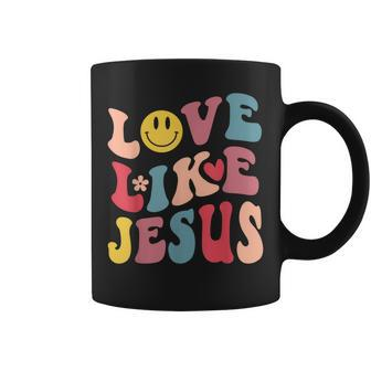 Love Like Jesus Religious God Christian Words On Back V3 Coffee Mug - Thegiftio UK