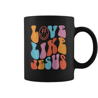 Love Like Jesus Smiley Face Aesthetic Trendy Clothing Coffee Mug | Mazezy