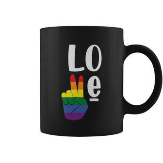 Love Peace Lgbt Gay Pride Lesbian Bisexual Ally Quote Coffee Mug - Monsterry UK