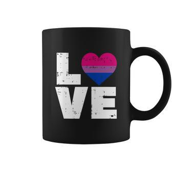 Love Vintage Heart Lgbt Bisexual Colors Gay Flag Pride Gift Coffee Mug - Monsterry