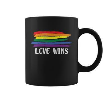 Love Wins Lgbt Gay Pride Lesbian Bisexual Ally Quote Coffee Mug - Monsterry AU