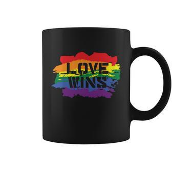 Love Wins Lgbt Gay Pride Lesbian Bisexual Ally Quote V4 Coffee Mug - Monsterry UK