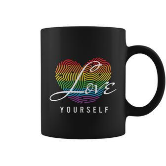Love Yourself Rainbow Lgbt Fingerprint Pride Month Coffee Mug - Monsterry DE