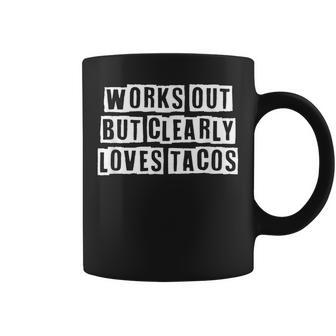 Lovely Funny Cool Sarcastic Works Out But Clearly Loves Coffee Mug - Thegiftio UK