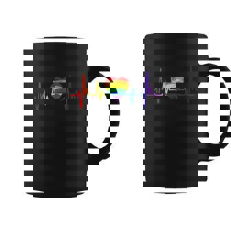 Lovely Lgbt Gay Pride Heartbeat Lesbian Gay Love Heartbeat Coffee Mug - Thegiftio