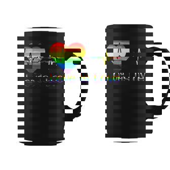 Lovely Lgbt Gay Pride Heartbeat Lesbian Gays Love Is Love V2 Coffee Mug - Thegiftio