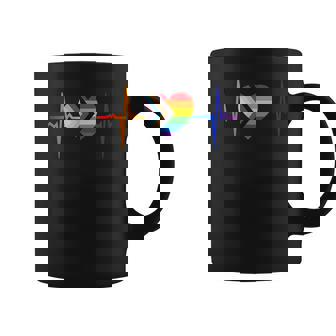 Lovely Lgbt Gay Pride Heartbeat Lesbian Gays Love Lgbtq Coffee Mug - Thegiftio