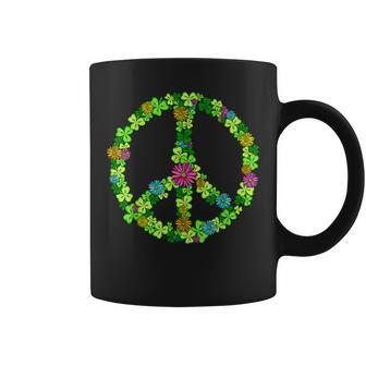 Lucky Shamrock Peace Sign St Patricks Day Hippie Clover Leaf Coffee Mug - Thegiftio UK