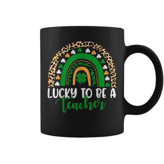 Lucky To Be A Teacher Rainbow Teacher St Patricks Day Coffee Mug - Thegiftio UK