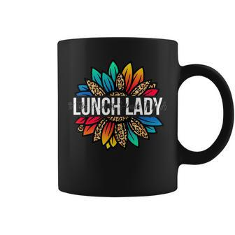 Lunch Lady Sunflower Leopard Thanksgiving Back To School Coffee Mug - Thegiftio UK