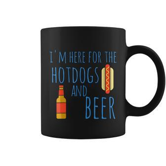 M Just Here For The Hot Dogs And Beer Funny Hot Dog Quote Graphic Design Printed Casual Daily Basic Coffee Mug - Thegiftio UK