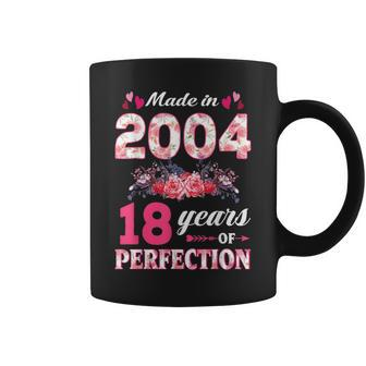 Made In 2004 Floral 18Th Birthday 18 Year Old Gifts Women Coffee Mug - Thegiftio UK