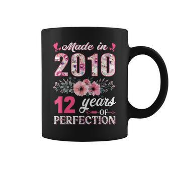 Made In 2010 Floral 12 Year Old 12Th Birthday Gift For Girls Coffee Mug - Thegiftio UK