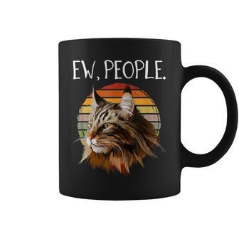 Maine Coon Cat Funny Womens Ew People Meowy Cat Lovers Coffee Mug - Thegiftio UK