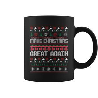 Make Christmas Great Again Ugly Christmas Sweater Graphic Design Printed Casual Daily Basic Coffee Mug - Thegiftio UK