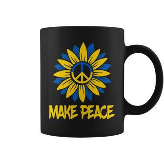 Make Peace Ukraine Strong Sunflower Coffee Mug - Monsterry