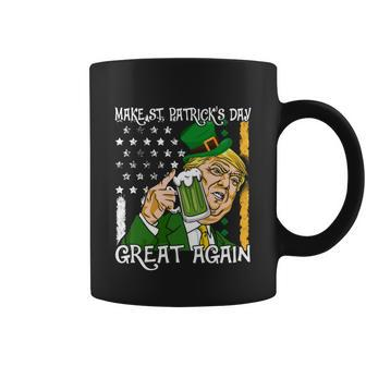 Make St Patricks Day Great Again Trump Leprechaun Us Flag Gift Graphic Design Printed Casual Daily Basic Coffee Mug - Thegiftio