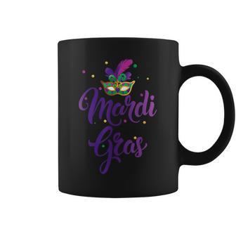 Mardi Gras Costume Purple Mask Feathers Women Men Coffee Mug - Thegiftio UK