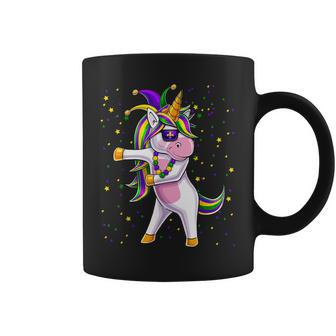 Mardi Gras Flossing Unicorn Jester Hat Unicorn Gifts Coffee Mug - Thegiftio UK