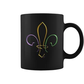 Mardi Gras Gold Purple Green Fleur De Lis Coffee Mug - Thegiftio UK