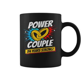 Married 34 Years Power Couple 34Th Wedding Anniversary Coffee Mug - Seseable