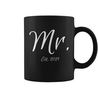 Matching Script Mr & Mrs Bridal Groom Mr Est  Coffee Mug
