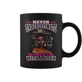 Melanin Never Underestimate The Power Of A Girl With A Book Coffee Mug - Thegiftio UK